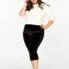 Traci Lords For Couture For Every Body OYS - XS - 4X - FINAL SALE - Allison Capri Leggings In Black Stretch Velvet | Traci Lords Shop All In-Stock Items By Size
