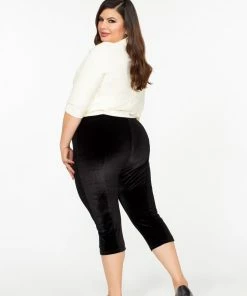Traci Lords For Couture For Every Body OYS - XS - 4X - FINAL SALE - Allison Capri Leggings In Black Stretch Velvet | Traci Lords Shop All In-Stock Items By Size