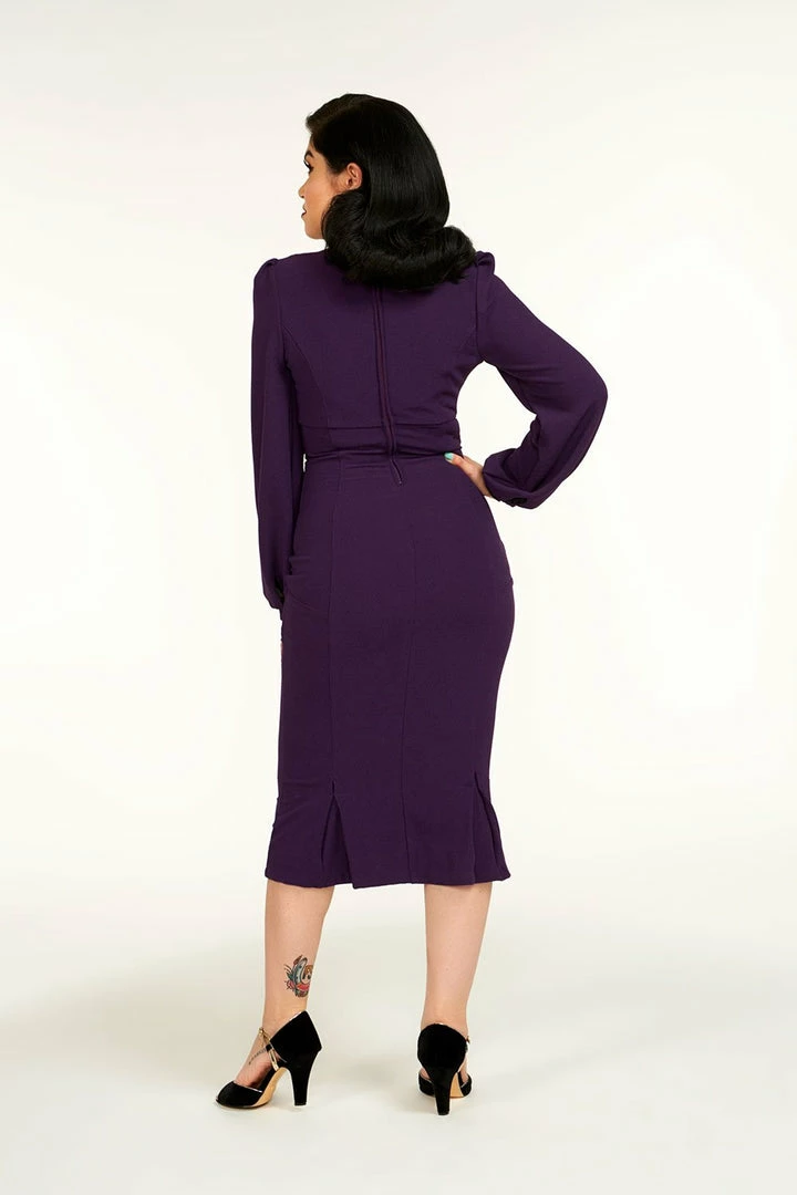 Laura Byrnes Design Final Sale - Rachel Dress In Purple Stretch Crepe By Traci Lords 9 Laura Byrnes Design Final Sale - Rachel Dress In Purple Stretch Crepe By Traci Lords