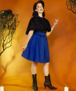 OYS Final Sale - Magically Made For Couture For Every Body Joanne Jumper Skirt With Removable Straps In Blue Cotton Sateen Shop All In-Stock Items By Size