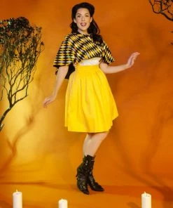 OYS Magically Made For Couture For Every Body Celestina Reversible Capelet In Black And Yellow House Harlequin Shop All In-Stock Items By Size