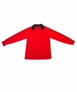 Pinup Couture OYS - Couture For Every Body Men's New Yorker Shirt In Red With Black Contrast