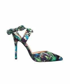 Pinup Girl Clothing Final Sale - Tropical Tryst Tie Up Heel In Black Floral Shop All In-Stock Items By Size