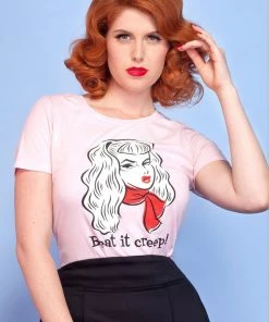 Traci Lords For Couture For Every Body Final Sale - Women's Beat It Creep T-shirt In Pink By Traci Lords
