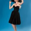 Shop All In-Stock Items By Size Final Sale - Bela Bustier Dress In Black Cotton Sateen | Pinup Couture