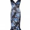 Shop All In-Stock Items By Size Final Sale - Isabelle Wiggle Dress In Blue Roses | Laura Byrnes Design