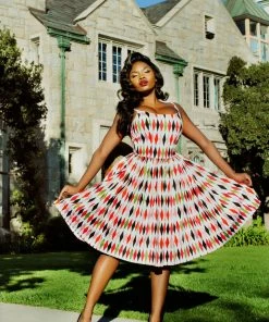 Final Sale - Jenny Dress In Vintage Harlequin Cotton Sateen | Pinup Couture