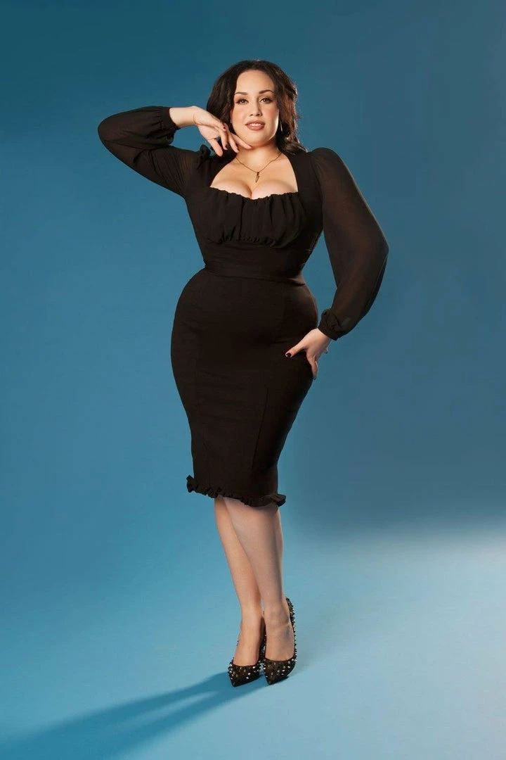 Final Sale - Aziza Vintage Inspired Wiggle Dress In Black Ponte De Roma | Pinup Couture Shop All In-Stock Items By Size 7 Final Sale - Aziza Vintage Inspired Wiggle Dress In Black Ponte De Roma | Pinup Couture Shop All In-Stock Items By Size