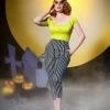 Final Sale - Vintage Style High Waisted Cropped Trousers In Victorian Stripe | Laura Byrnes Design