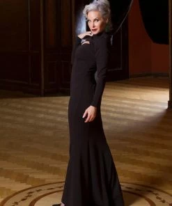 Supreme Maxi Dress With Removable Shrug In Black Stretch Crepe | Traci Lords Shop All In-Stock Items By Size