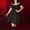 OYS Final Sale - Pinup Couture Peasant Dress In Black