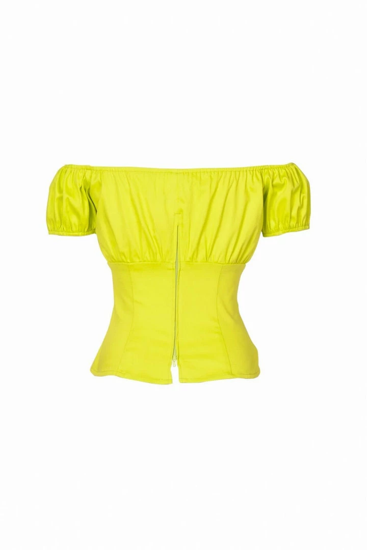 Shop All In-Stock Items By Size Vintage Short Sleeve Peasant Top In Chartreuse Cotton Sateen | Pinup Couture 17 Shop All In-Stock Items By Size Vintage Short Sleeve Peasant Top In Chartreuse Cotton Sateen | Pinup Couture