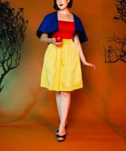 Shop All In-Stock Items By Size OYS Final Sale - Magically Made For Couture For Every Body Joanne Jumper Skirt With Removable Straps In Yellow Cotton Sateen