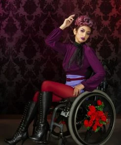 Pleaser Tura Lace Up Knee High Boot In Black Vegan Patent Leather