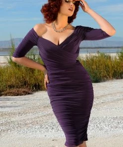 Laura Byrnes Design Shop All In-Stock Items By Size Laura Byrnes California Monica Wiggle Dress In Dark Purple 14 Laura Byrnes Design Shop All In-Stock Items By Size Laura Byrnes California Monica Wiggle Dress In Dark Purple