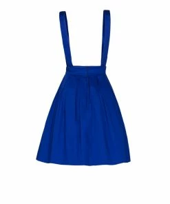 OYS Final Sale - Magically Made For Couture For Every Body Joanne Jumper Skirt With Removable Straps In Blue Cotton Sateen Shop All In-Stock Items By Size