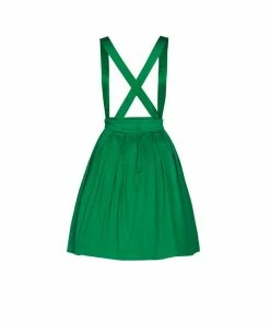 Shop All In-Stock Items By Size OYS Final Sale - Magically Made For Couture For Every Body Joanne Jumper Skirt With Removable Straps In Green Cotton Sateen