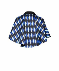 OYS Final Sale - Magically Made For Couture For Every Body Celestina Reversible Capelet In Black And Blue House Harlequin Shop All In-Stock Items By Size