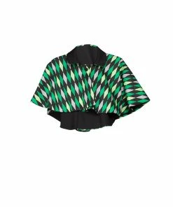OYS - Magically Made For Couture For Every Body Celestina Reversible Capelet In Black And Green Harlequin Shop All In-Stock Items By Size