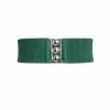 Malco Modes Lock It In Vintage Inspired Stretch Belt In Emerald Green