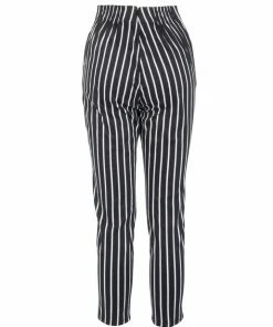 Final Sale - Vintage Style High Waisted Cropped Trousers In Victorian Stripe | Laura Byrnes Design