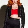 Traci Lords For Couture For Every Body OYS Final Sale - Allison Crop Top In Red Bengaline By Traci Lords