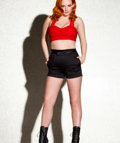 Traci Lords For Couture For Every Body OYS Final Sale - Allison Crop Top In Red Bengaline By Traci Lords
