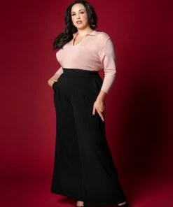 Vintage Inspired Sweater Girl Pullover Jumper In Powder Pink | Pinup Couture Shop All In-Stock Items By Size