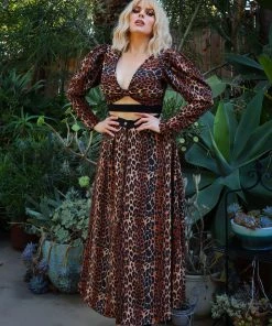 Luna 40s Crop Top In Leopard Crepe | Laura Byrnes Design