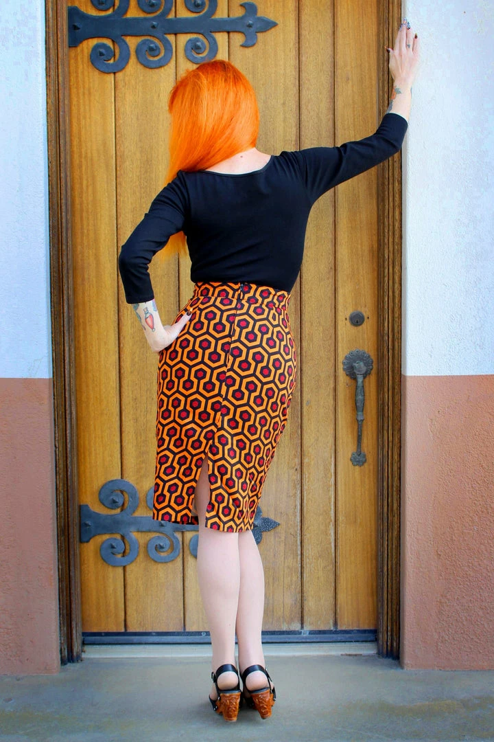 Vintage High Waist Pencil Skirt In Hotel Hexagon Sateen | Laura Byrnes Design 7 Vintage High Waist Pencil Skirt In Hotel Hexagon Sateen | Laura Byrnes Design